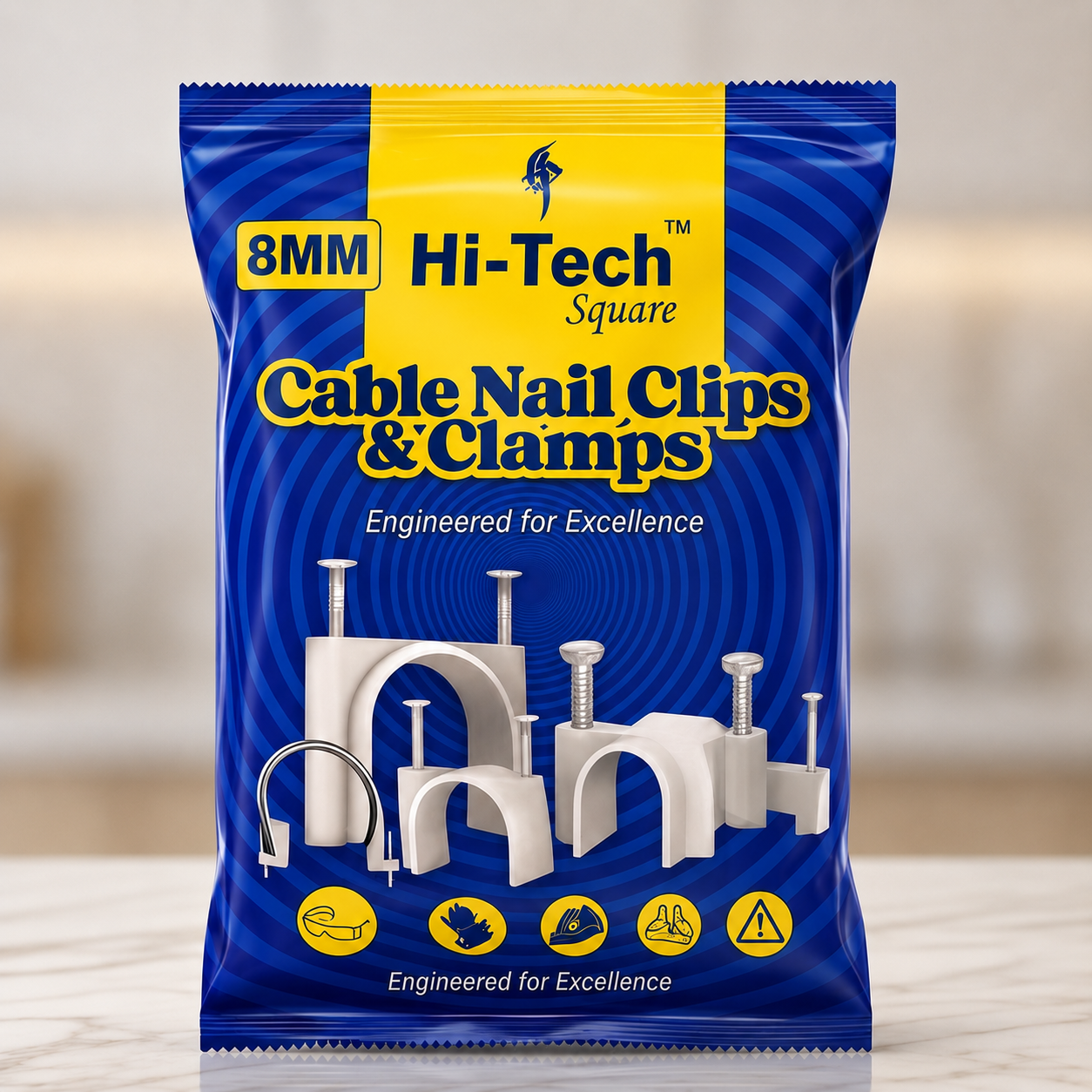 HI-TECH 8MM CABLE CLIP - 100PCS (300PKT)
