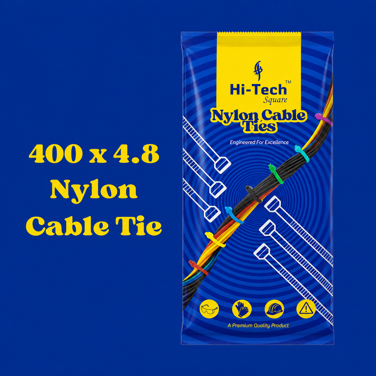 HI-TECH 400*4.8 CABLE TIE - 100PCS (80PKT)