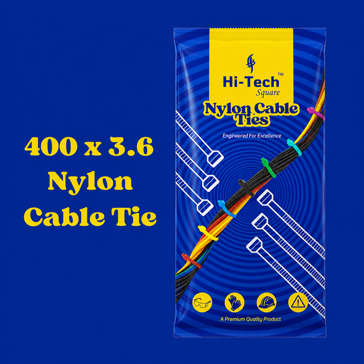HI-TECH 400*3.6 CABLE TIE - 100PCS (80PKT)