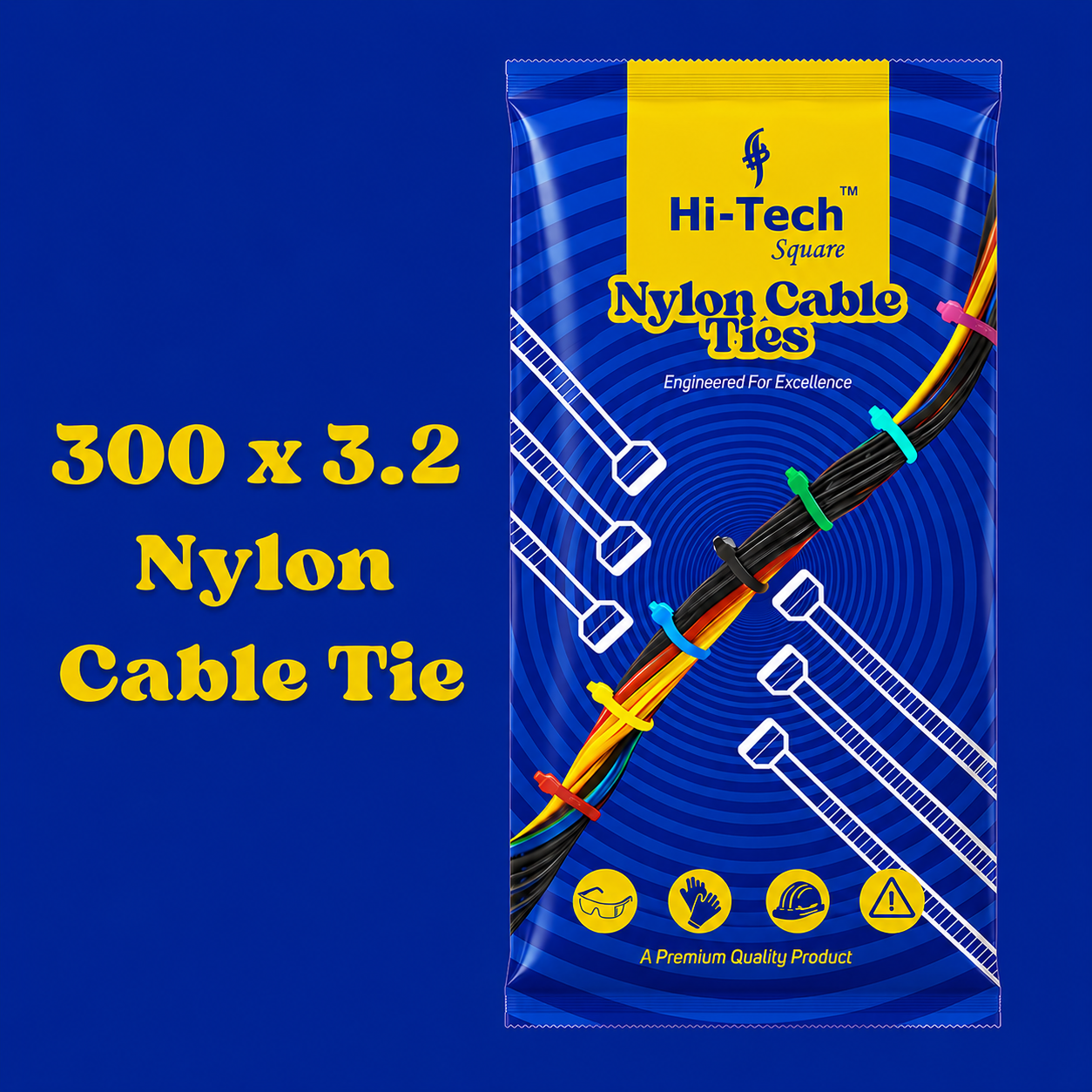 HI-TECH 300*3.2 CABLE TIE - 100 PCS (140PKT)