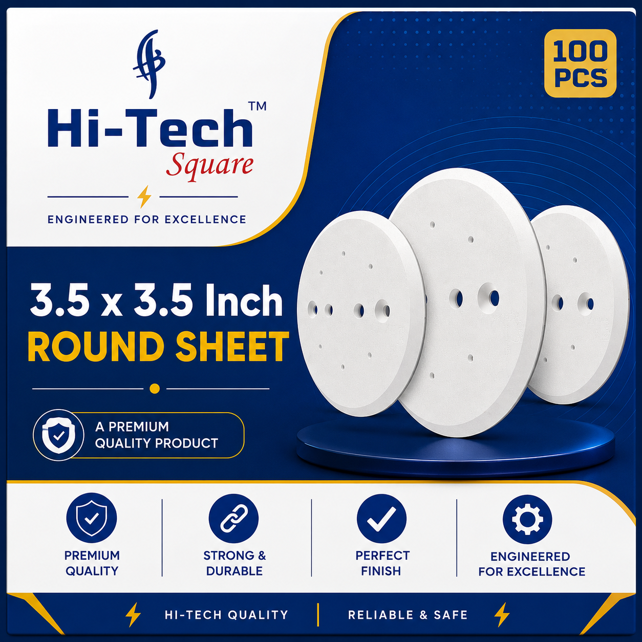 HI-TECH 3.5*3.5 ROUND SHEET - 100PCS (20BOX)